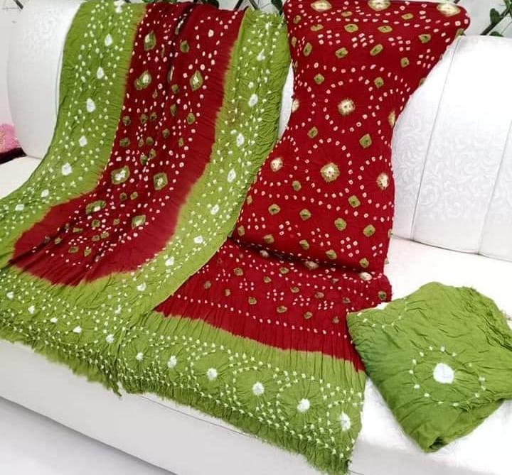 Soft Arabic Linen Chunri 3-Pc Dress