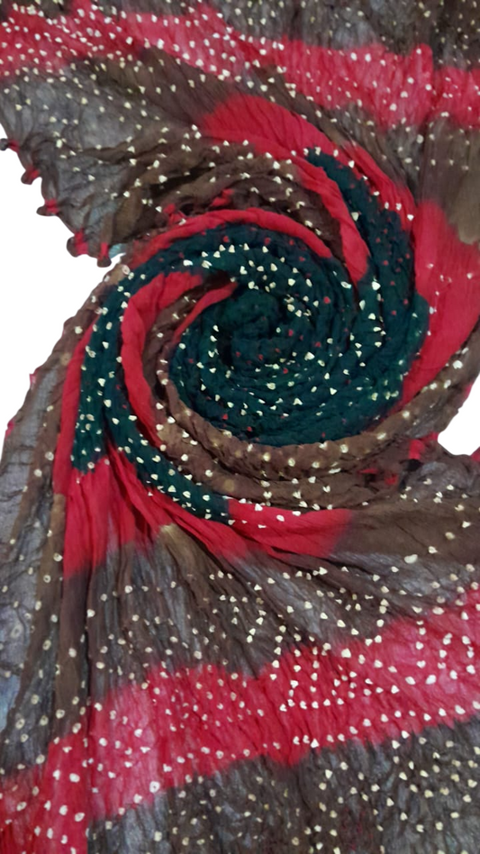 Dark Green Bamper Chiffon Chunri Dupatta