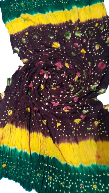 Dark Brown Hand-Knotted Soft Linen Chunri Chader