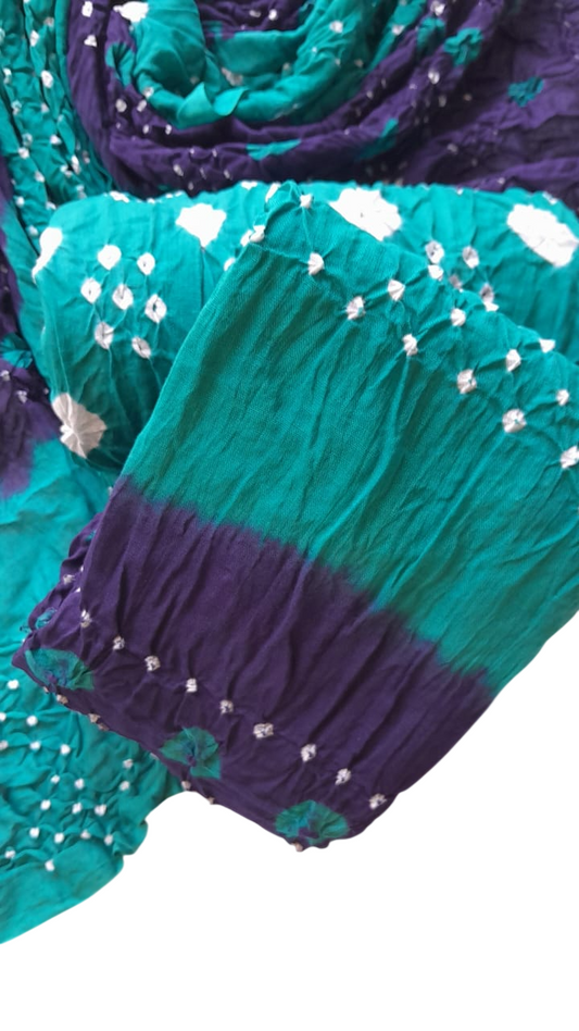 Blue and Sea Green Classic 3-Piece Chunri Lawn Collection