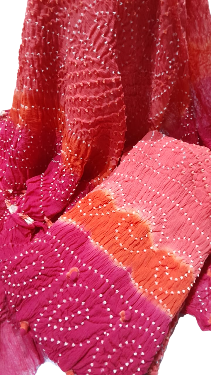 Pink Bamper Chiffon 2 Piece Chunri Collection
