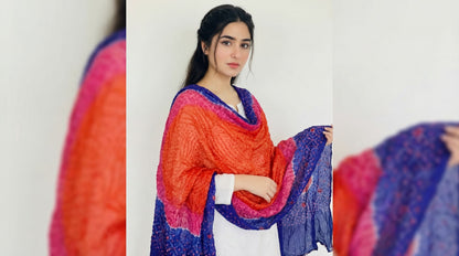 Multi Color Bamper Chiffon Chunri Dupatta