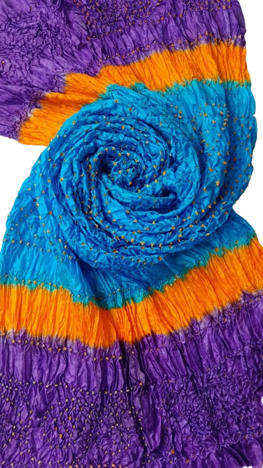 Blue Silk Chunri Dupatta