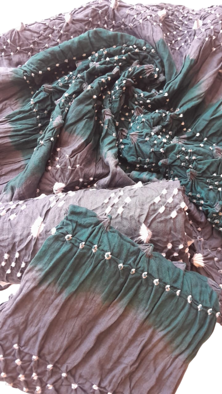 Green and Grey Classic 3-Piece Chunri Lawn Collection