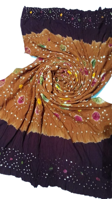 Light Brown Hand-Knotted Soft Linen Chunri Chader