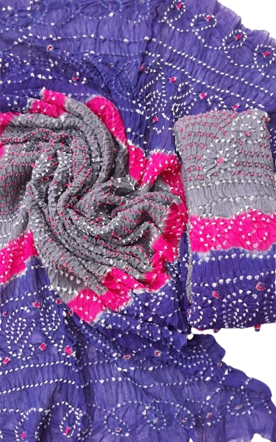 Grey Bamper Chiffon 2 Piece Chunri Collection