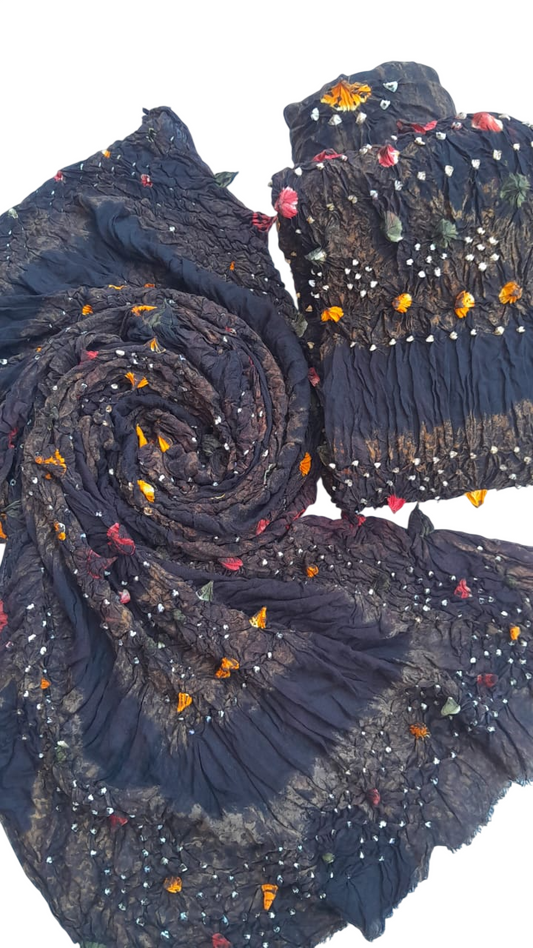 Balck Marble Soft Arabic Linen 3-Piece Chunri Collection