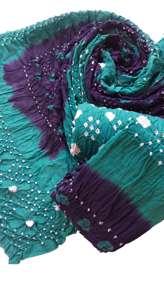 Blue and Sea Green Classic 3-Piece Chunri Lawn Collection