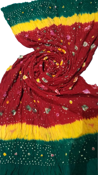 Red Hand-Knotted Soft Linen Chunri Chader