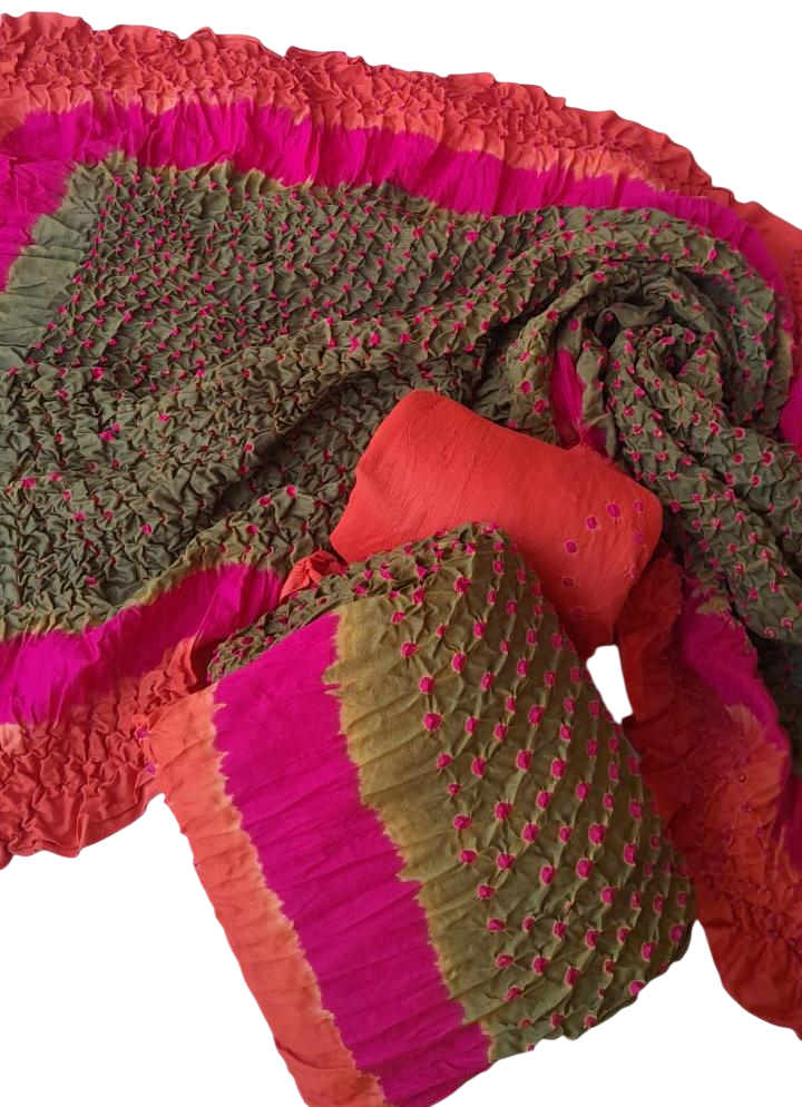 Orange 3-Piece Premium Chunri Lawn Collection