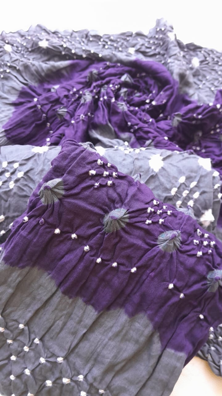 Grey and Purple Classic 3-Piece Chunri Lawn Collection