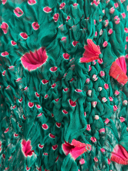 Green Hand-Knotted Chunri Dupatta