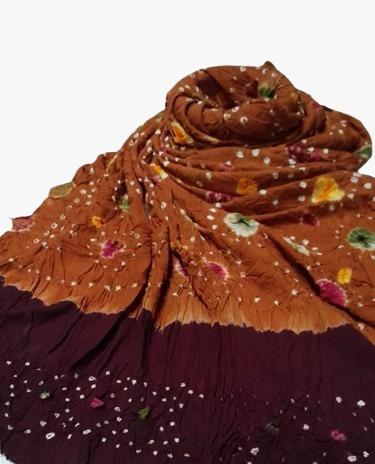 Light Brown Hand-Knotted Soft Linen Chunri Chader