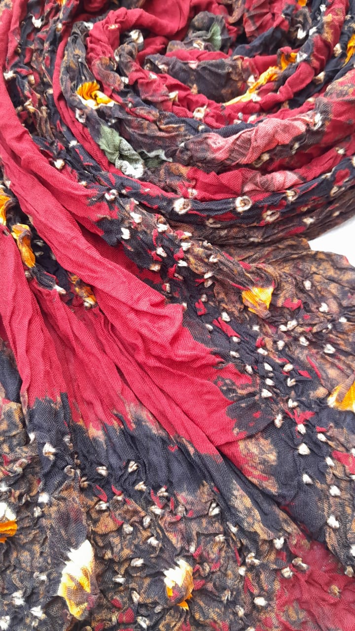 Red Marble Soft Arabic Linen 3-Piece Chunri Collection