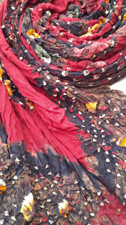 Red Marble Soft Arabic Linen 3-Piece Chunri Collection