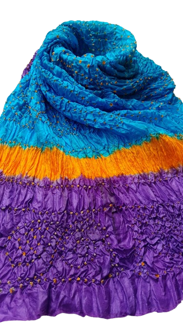 Blue Silk Chunri Dupatta