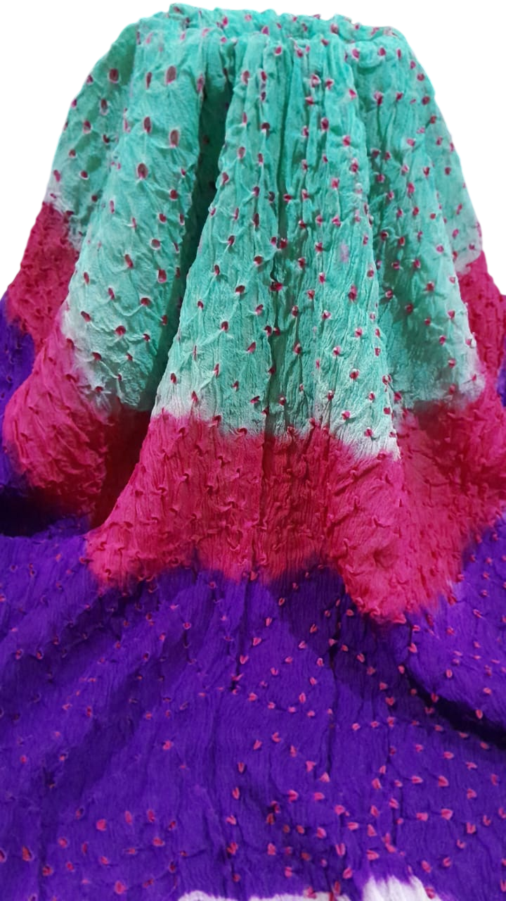 Light Green Bamper Chiffon Chunri Dupatta