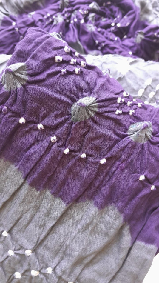 Grey and Purple Classic 3-Piece Chunri Lawn Collection