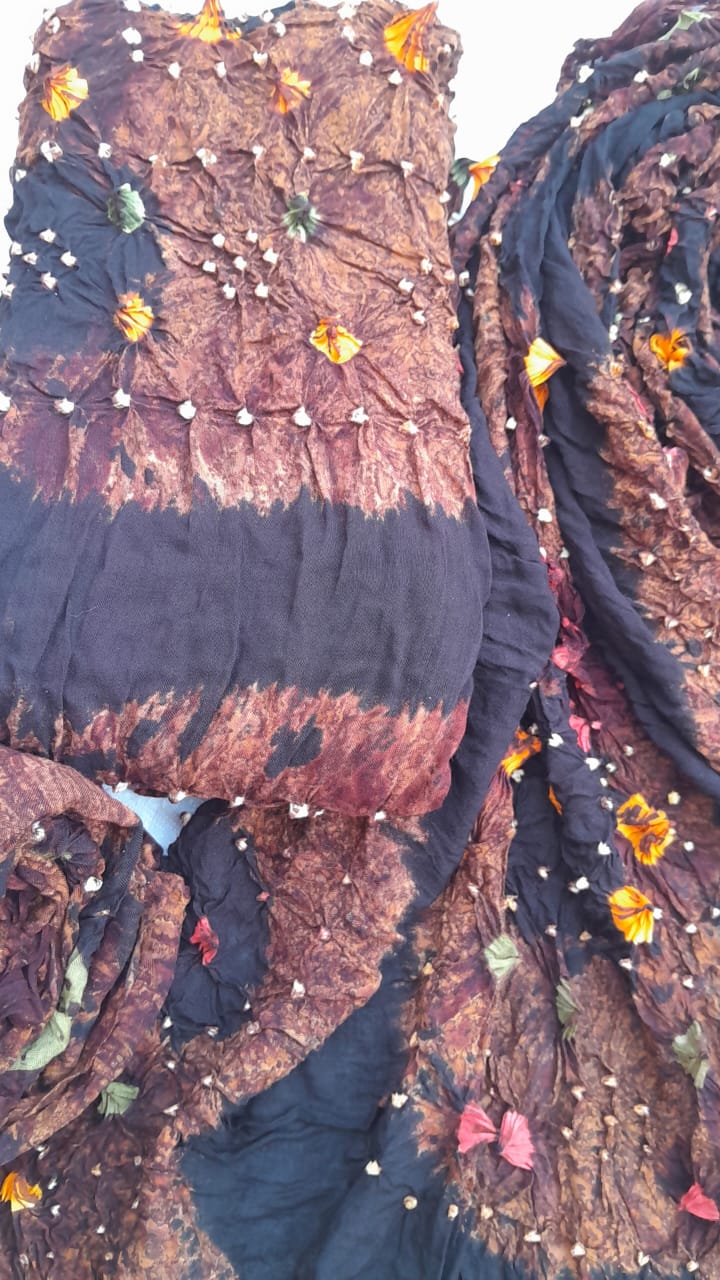 Brown Marble Soft Arabic Linen 3-Piece Chunri Collection