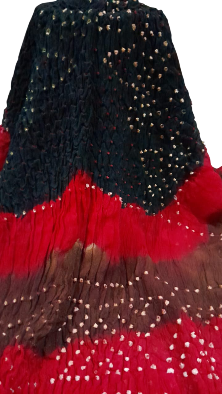 Dark Green Bamper Chiffon Chunri Dupatta