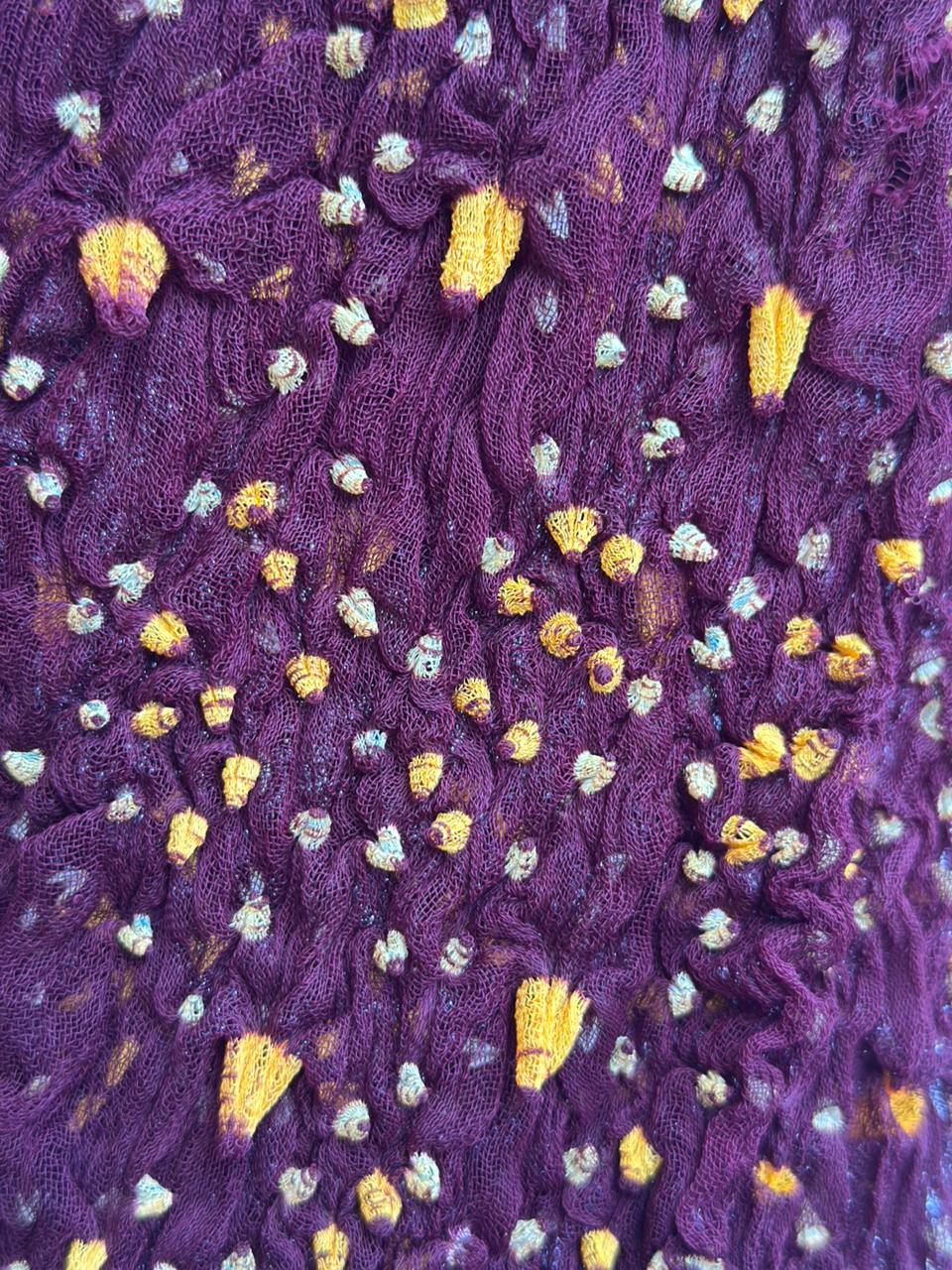 Brown Hand-Knotted Chunri Dupatta