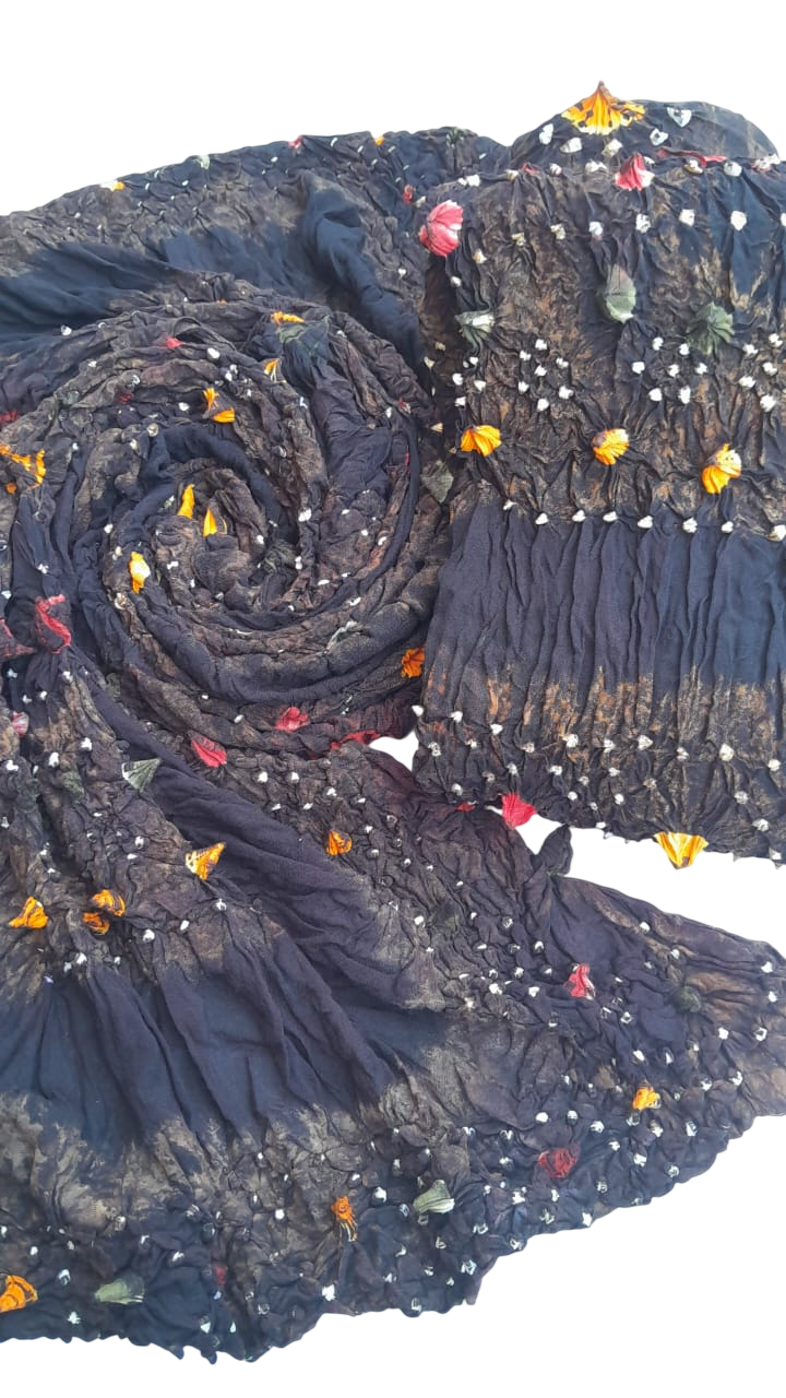 Balck Marble Soft Arabic Linen 3-Piece Chunri Collection