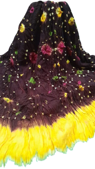 Dark Brown Hand-Knotted Soft Linen Chunri Chader