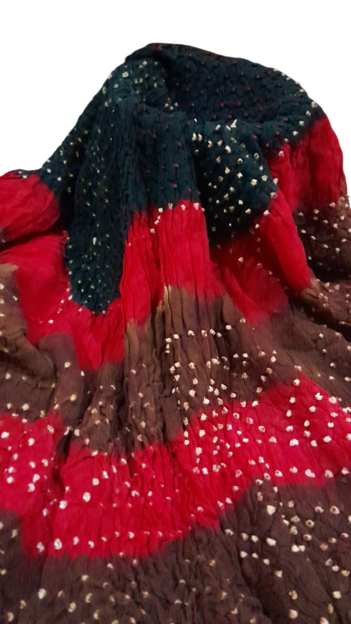 Dark Green Bamper Chiffon Chunri Dupatta