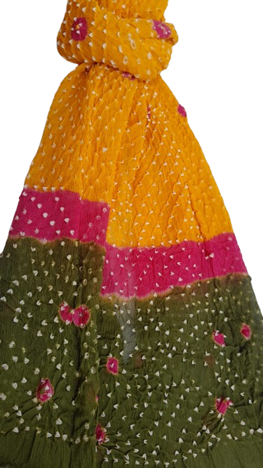 Yellow Bamper Chiffon Chunri Dupatta