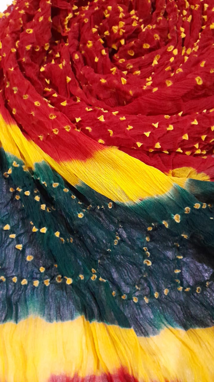 Red Bamper Chiffon Chunri Dupatta