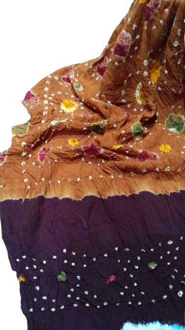 Light Brown Hand-Knotted Soft Linen Chunri Chader