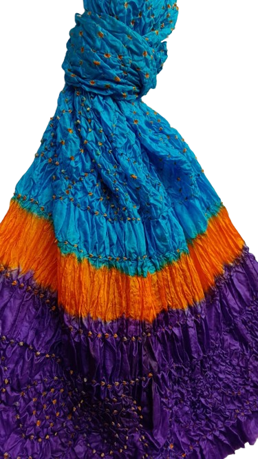 Blue Silk Chunri Dupatta