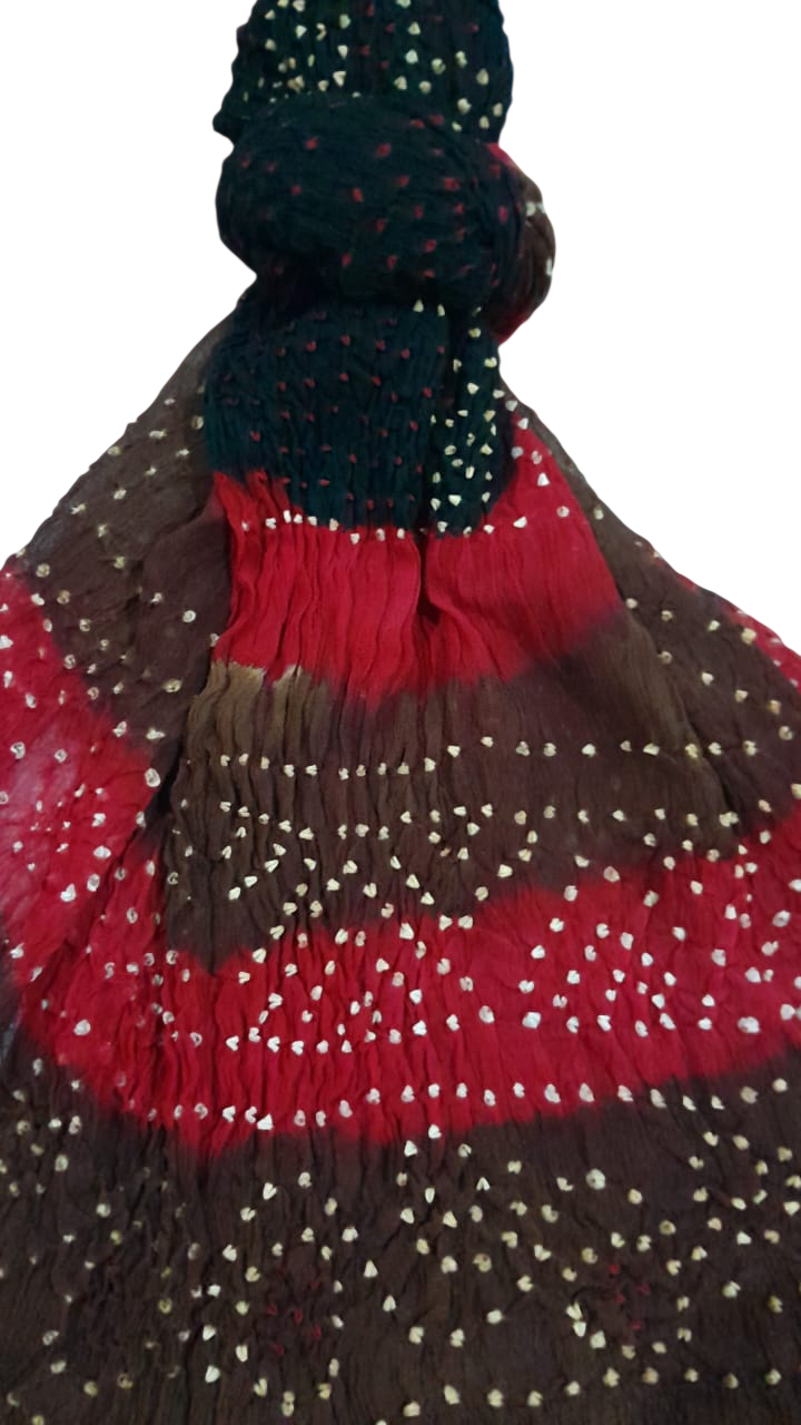Dark Green Bamper Chiffon Chunri Dupatta
