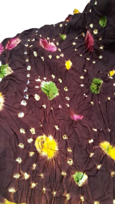 Dark Brown Hand-Knotted Soft Linen Chunri Chader