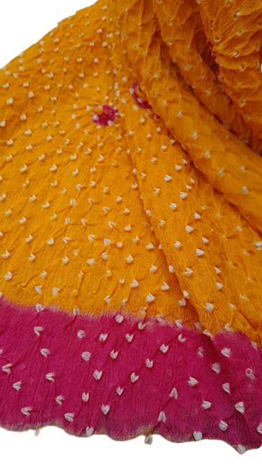 Yellow Bamper Chiffon Chunri Dupatta
