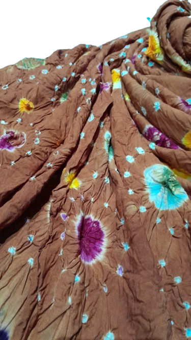 Light Brown Hand-Knotted Soft Linen Chunri Chader