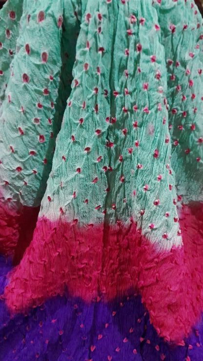 Light Green Bamper Chiffon Chunri Dupatta