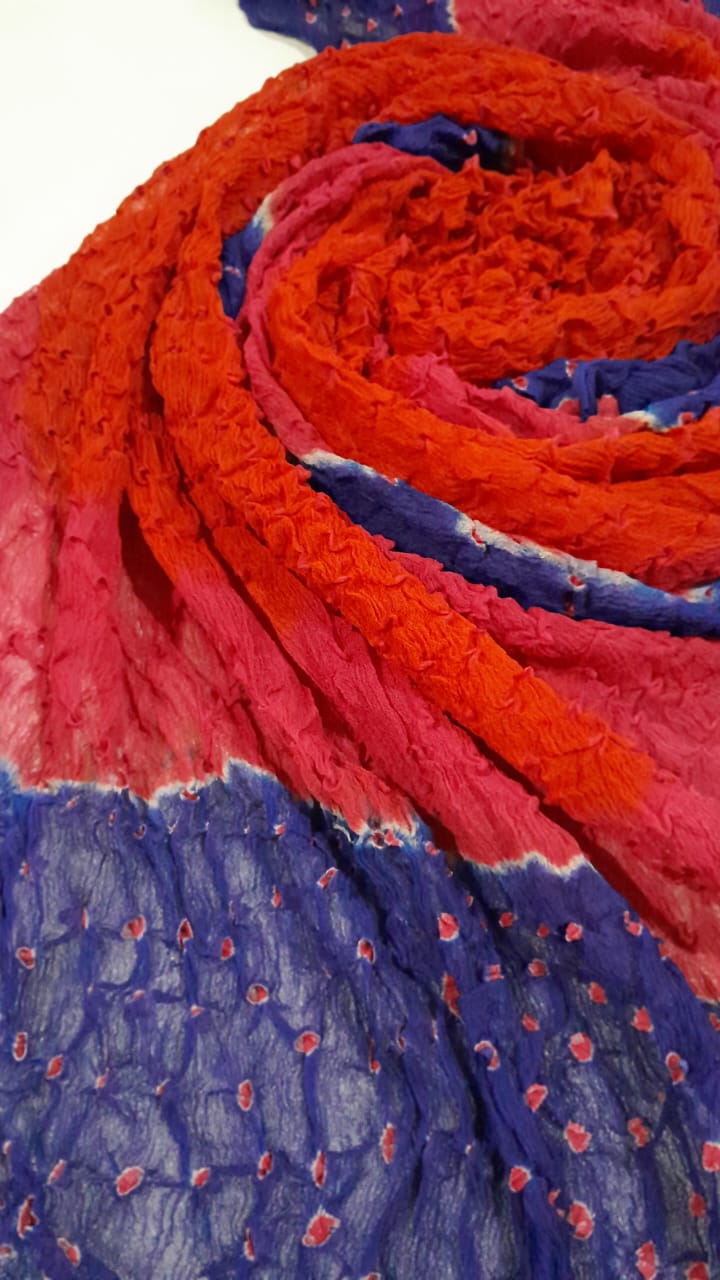 Multi Color Bamper Chiffon Chunri Dupatta