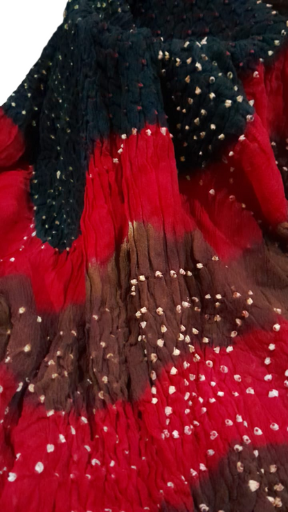 Dark Green Bamper Chiffon Chunri Dupatta