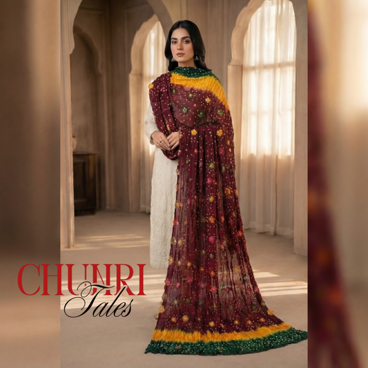 Dark Brown Hand-Knotted Soft Linen Chunri Chader