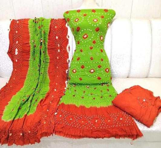 Soft Arabic Linen Chunri  3-Pc Dress