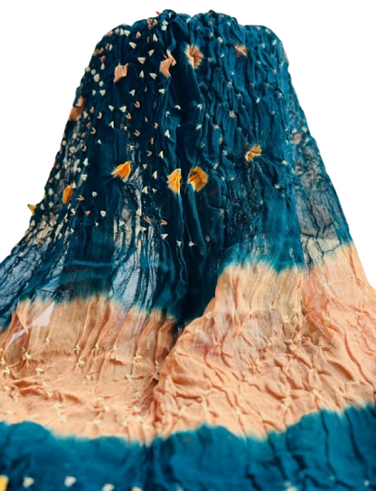 Bottle Green Hand-Knotted Chunri Dupatta