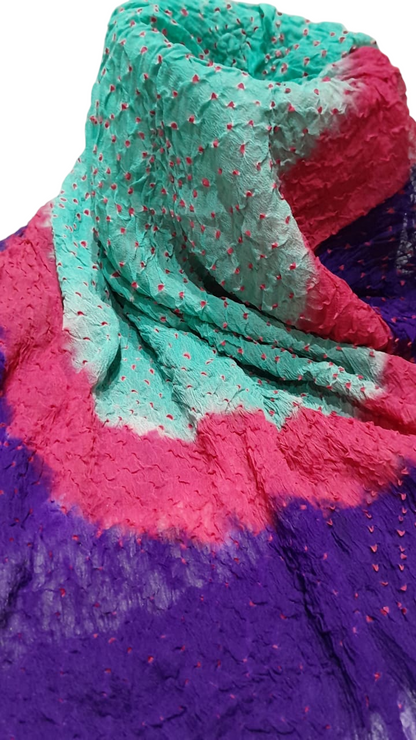 Light Green Bamper Chiffon Chunri Dupatta