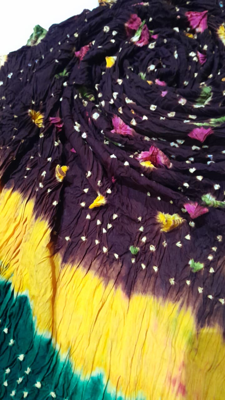 Dark Brown Hand-Knotted Soft Linen Chunri Chader