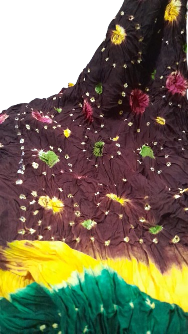 Dark Brown Hand-Knotted Soft Linen Chunri Chader