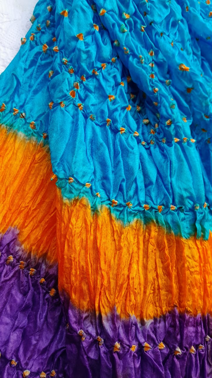 Blue Silk Chunri Dupatta