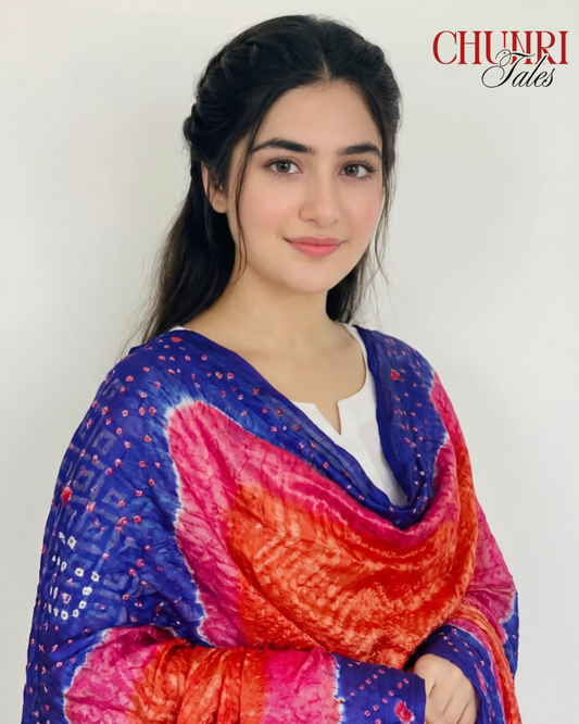 Multi Color Bamper Chiffon Chunri Dupatta
