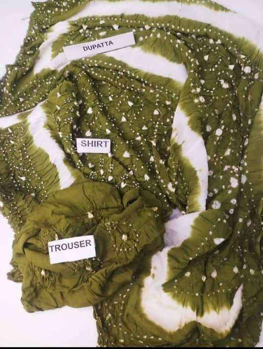 Soft Arabic Linen Chunri  3-Pc Dress