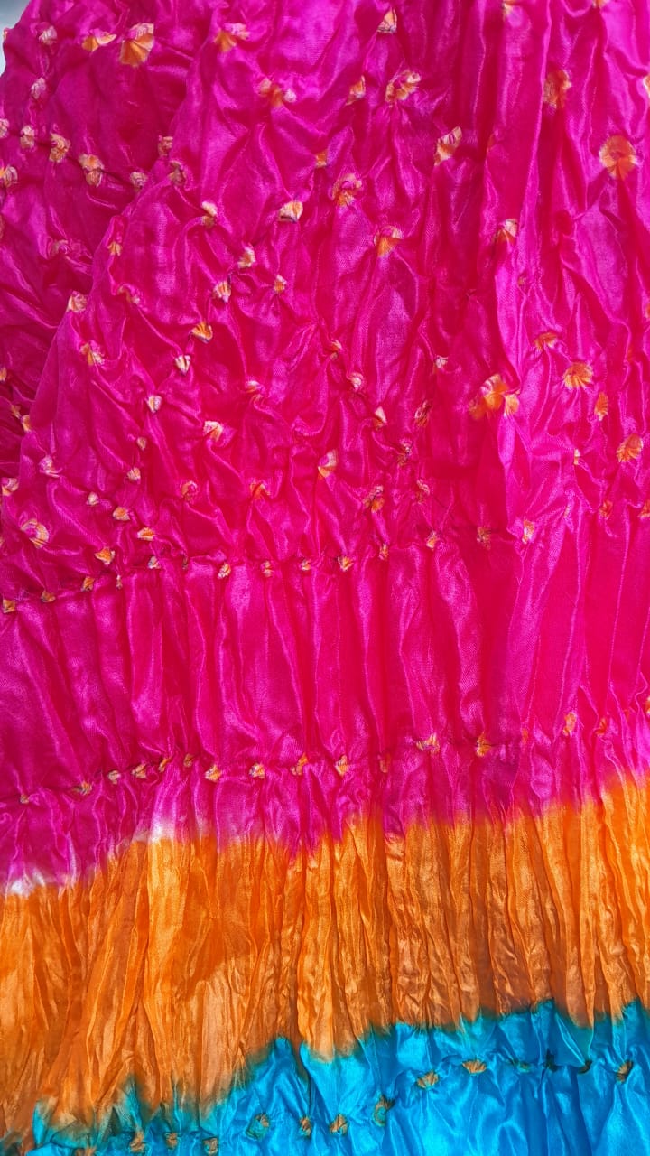 Pink Silk Chunri Dupatta