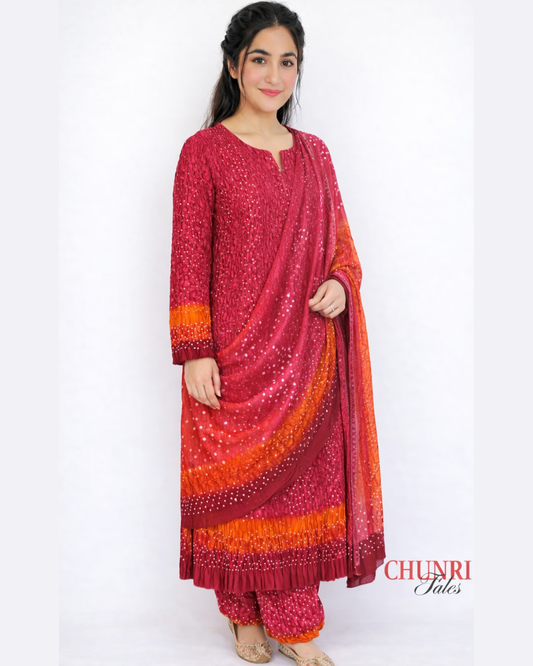 Pink 3-Piece Premium Chunri Lawn Collection
